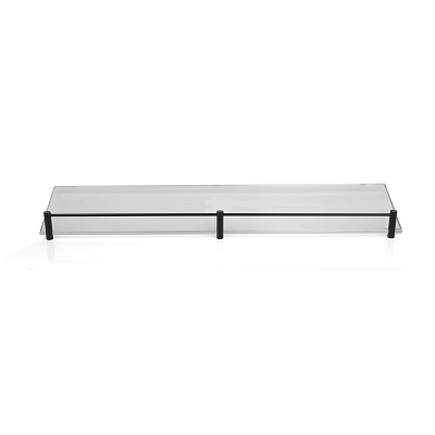 ETAŽER 60x11cm, 6mm PROZIRNO STAKLO S OGRADOM MATT BLACK