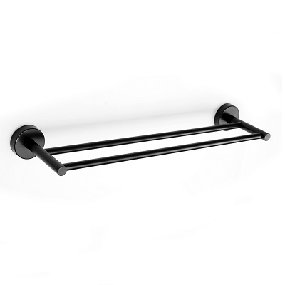 UNO  DRŽAČ RUČNIKA  50CM  MATT BLACK - DVOSTRUKI