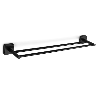 QUATTRO DRŽAČ RUČNIKA DVOSTRUKI 60cm MATT BLACK