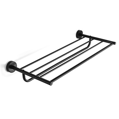 60-96 25 55 EXTRA POLICA ZA RUČNIKE MATT BLACK 50x25cm SA DRŽAČEM RUČNIKA