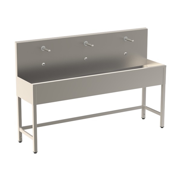 26-SLUN 51ET INOX KORITO/UMIVAONIK stojeći s nogama 190cm s 3 ugrađena IC ventila 24V DC