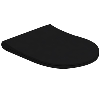 33-T-2403 BLACK ELEGANCE SLIM WC DASKA, za RONDO WC - SOFT CLOSE ,TAKE OFF- top fix -MATT BLACK