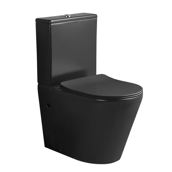 38-YJ-8300 M-001 EVEREST MAIOR TORNADO WC MONOBLOK RIMLESS + WC DASKA SOFT CLOSE-BLACK